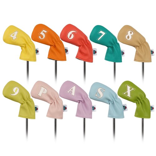 Big Crazy Golf Iron Covers, 10pcs Colorful Iron Head Covers, Long Neck and Elastic Closure for Club Protect, Golf Iron Head Covers Set for Man and Woman