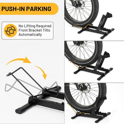 Favoto Bike Stand for E-Bikes, Road & Mountain Bicycles – Adjustable Indoor Floor Garage Storage Rack for 20"-29" Bikes and Fat Tires up to 4.0"