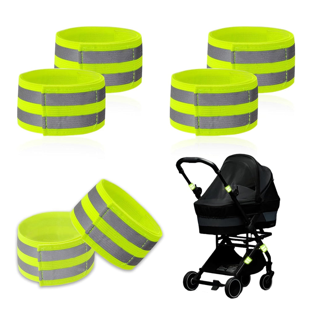 Skiennix Reflective Bands - High Visibility Elastic Reflectors for Strollers | 6-Pack for Night Safety
