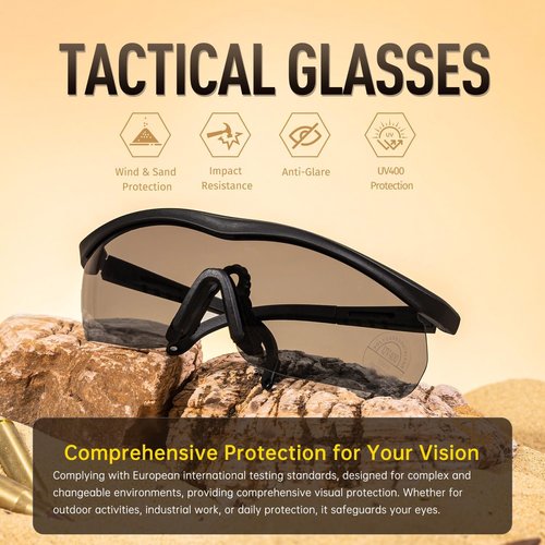 EARMOR Shooting Glasses - UV400 Protection, Anti-Fog & Windproof | 3 Lens Colors Available