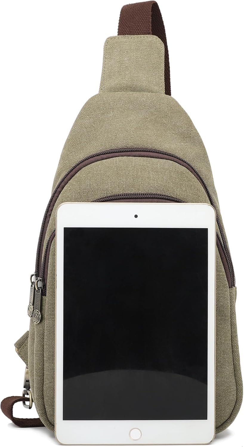 Silkarea Canvas Sling Bag - Stylish Crossbody Purse for Travel & Hiking | Small Daypack Backpack