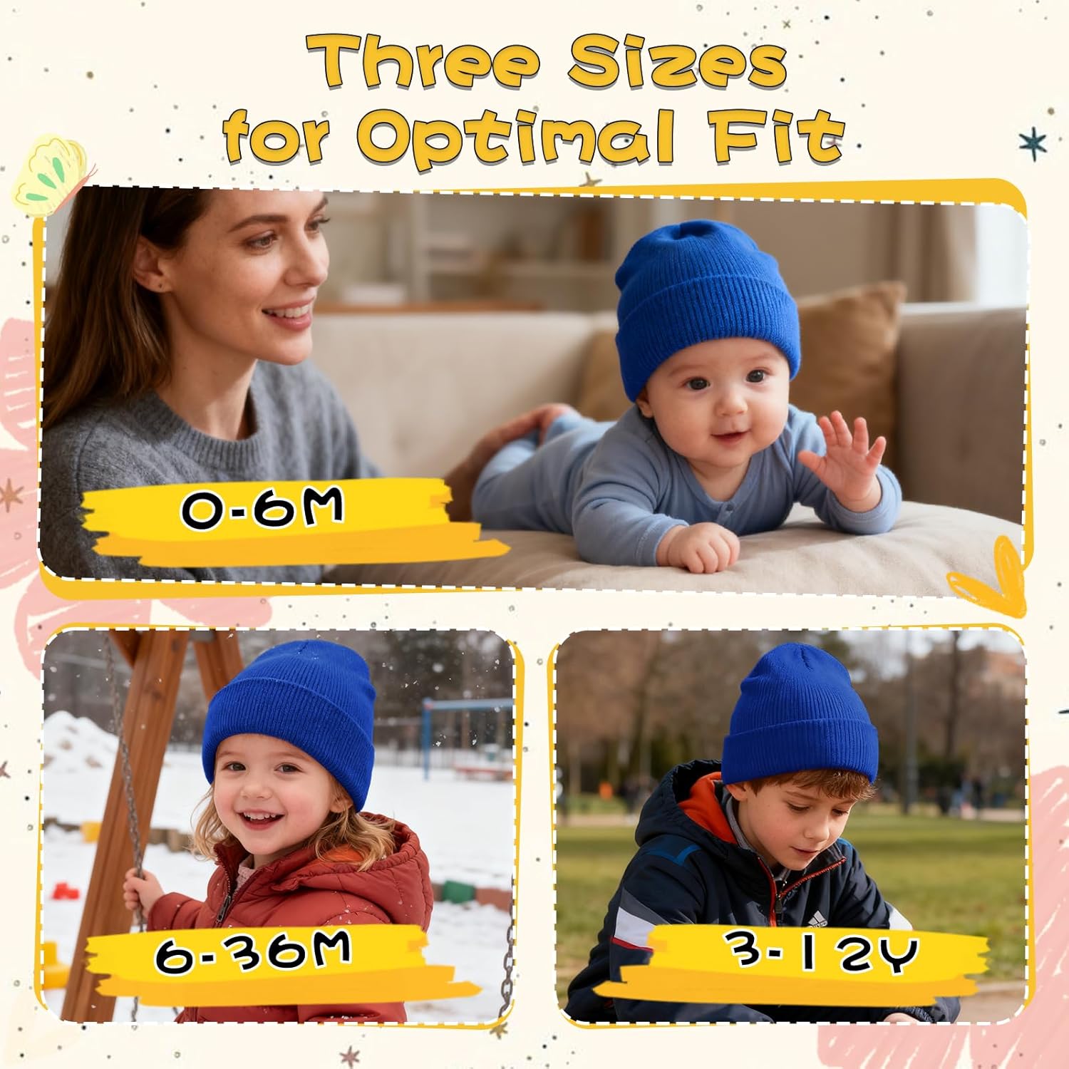 ZOORON Toddler Beanie - Warm Knit Winter Hat for Boys & Girls | Soft Skull Cap for Infants