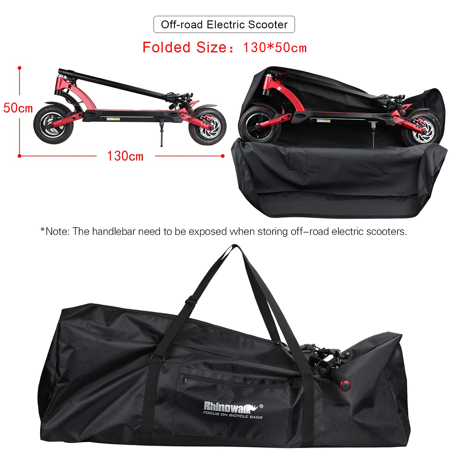 Rhinowalk Electric Scooter Carrying & Storage Bag – Portable Transport Solution for E-Scooters, Essential Electric Scooter Accessories
