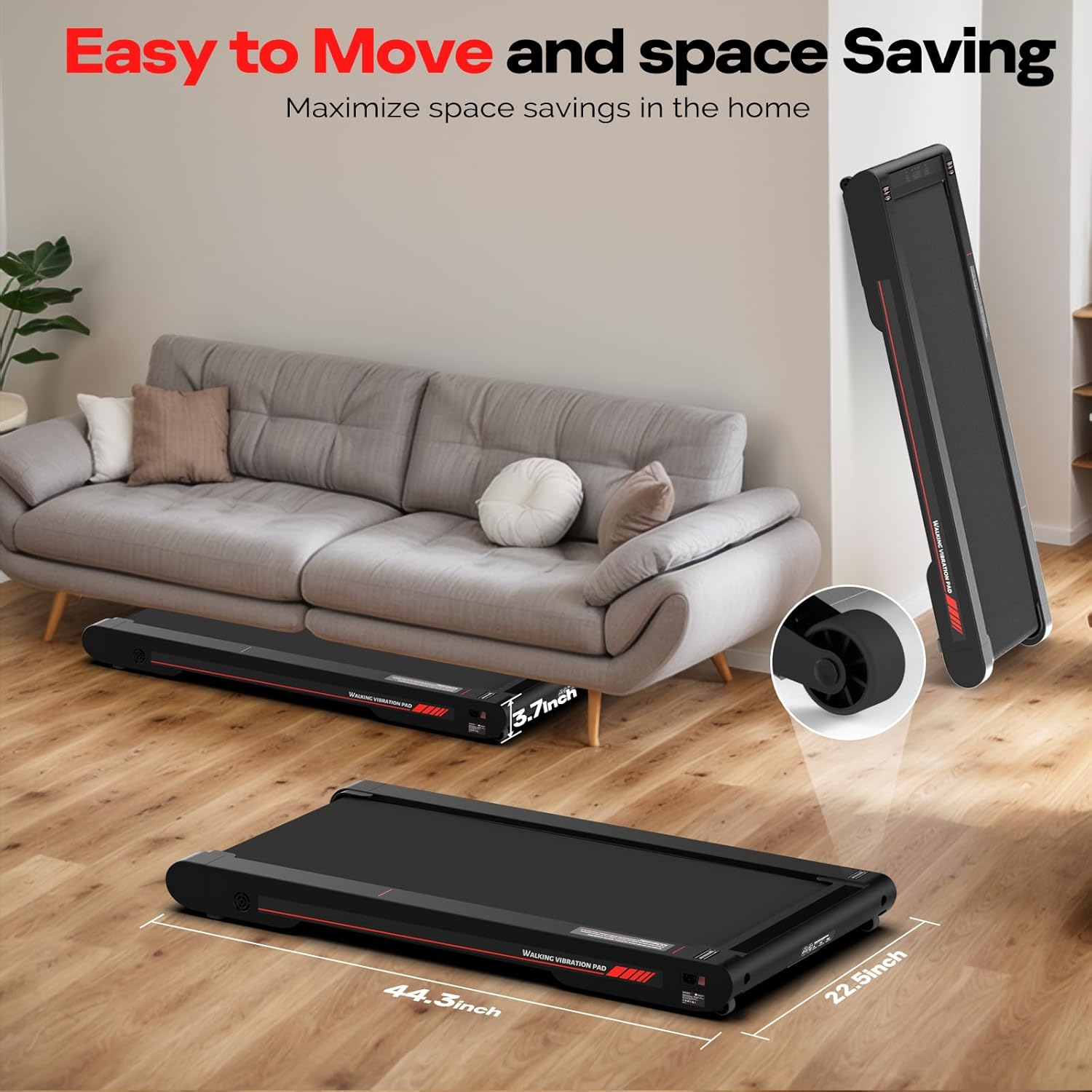 Sperax Walking Treadmill | 3-in-1 Under Desk Design with APP & Remote Control | Low Noise, Portable