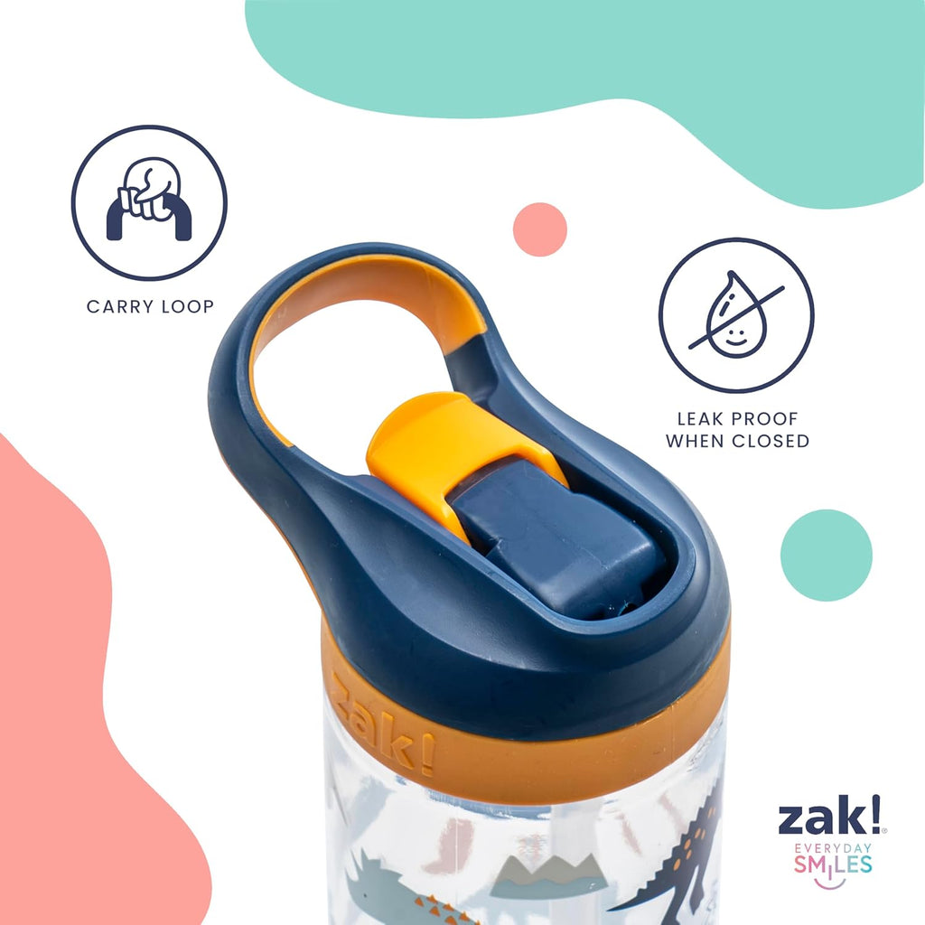Zak Designs Bluey Kids Water Bottle - 16oz Durable Plastic with Straw & Leak-Proof Cover | 2-Pack (Bluey, Bingo)