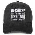 InnoBeta Funny Director Gifts Cap for Men, Women for Christmas, Birthday, Adjustable Embroidered Baseball Hat Black
