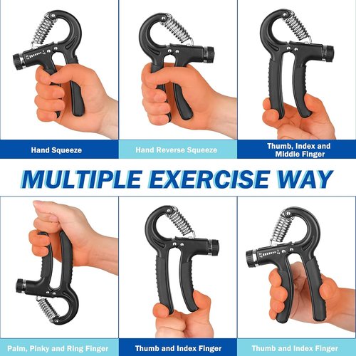 AIXPI Hand Grip Strength Trainer - Adjustable Resistance 11-132 Lbs | Forearm Exerciser for Muscle Building & Recovery