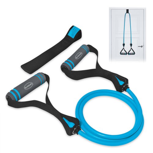 Dr. Scholl's Resistance Band W/Door Anchor (Light Resistance 10lb) - Balance, Stability, Joint Rehabilitation, Muscle Pain, Injuries, Arthritis (10lb)
