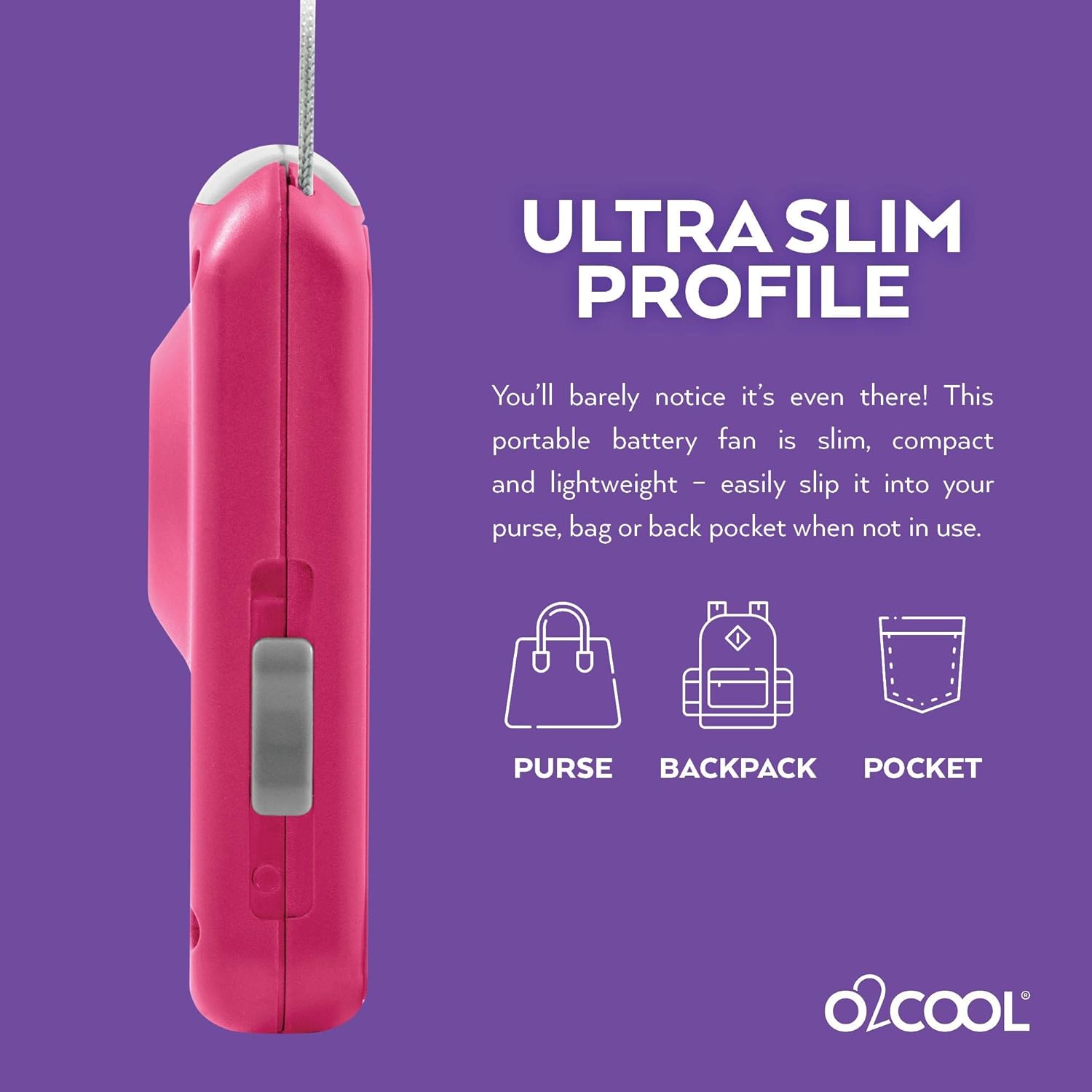 O2COOL Deluxe Personal Necklace Fan - Hands-Free, Battery Operated Mini Cooling Device | 3 Pack in Random Colors