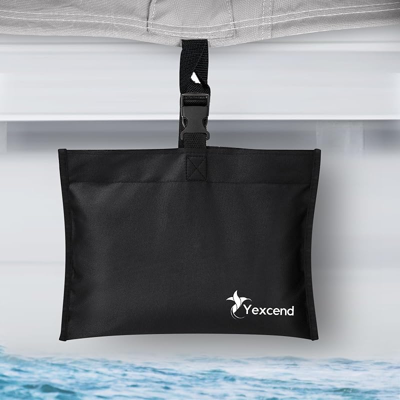 4 Pack Boat Cover Sand Bags Mooring Kit with Tarp Clips 600D Waterproof