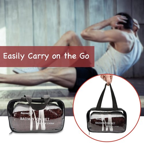 Sanung Badminton Net, Standard Size All-Weather Portable Badminton Net Replacement for Indoor Outdoor Use with Storage Bag