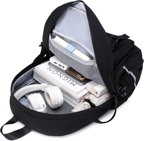 Abshoo Big Student Laptop Backpack - Stylish Black Bookbag for College & High School Girls