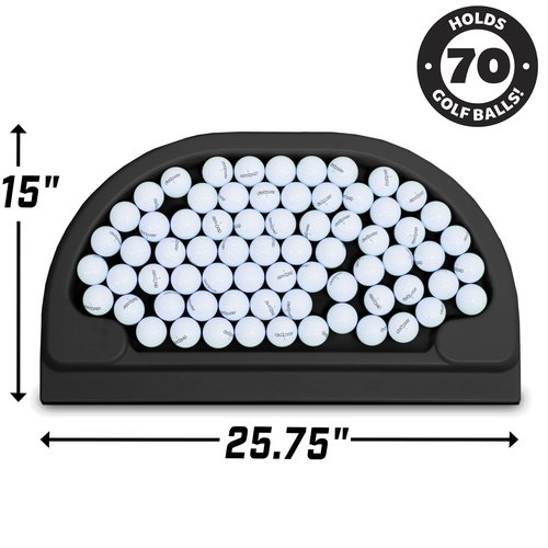 GoSports All-Weather Golf Ball Tray - 70 Ball Capacity - Compatible with All Hitting Mats - Black
