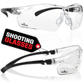 NoCry Clear Shooting Glasses for Men with Anti-Fog and Scratch Resistant Wraparound Lenses — ANSI Z87 Safety Glasses for Men with Adjustable Temples & Nose Pad — 100% UV Eye Protection for Shooting
