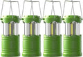 Lichamp LED Camping Lantern - 4 Pack Battery Powered Flashlights for Emergencies | Portable Green Light
