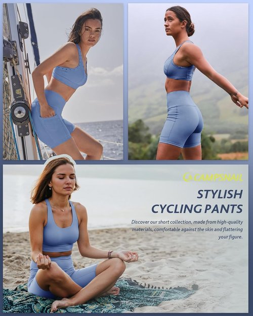 CAMPSNAIL Biker Shorts for Women - High Waisted Tummy Control with Pockets | Available in 3", 5", 8" Sizes