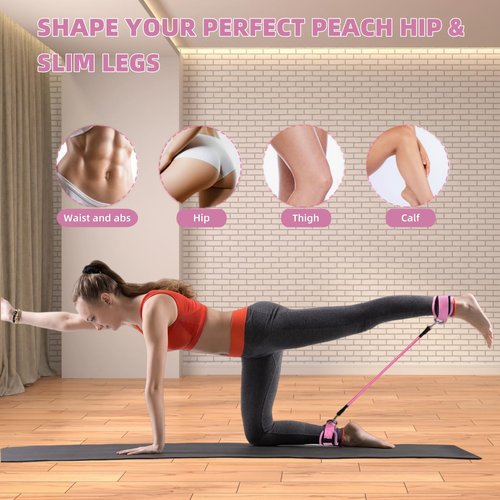 Women's ankle resistance band elastic band set - Hip workout equipment for kickback hip fitness training, female hip lift exercise belt，Natural Rubber Leg Hip Glute Workout Bands, Includes Storage Bag