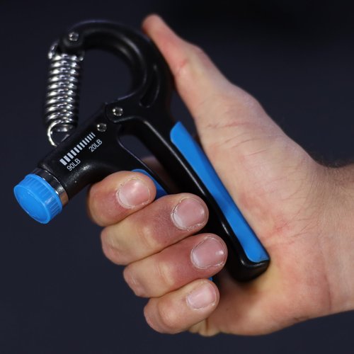 Capelli Sport Hand Grips, Adjustable Finger Exerciser with Ergonomic Handles, 20-90 lbs, Blue/Black
