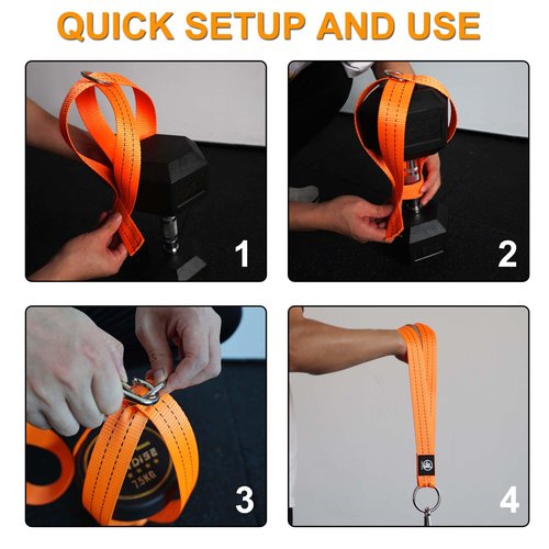 J Bryant Arm Wrestling Training Strap set with Dumbbell Loading Strap Arm Finger Forearm Exerciser Strengthener