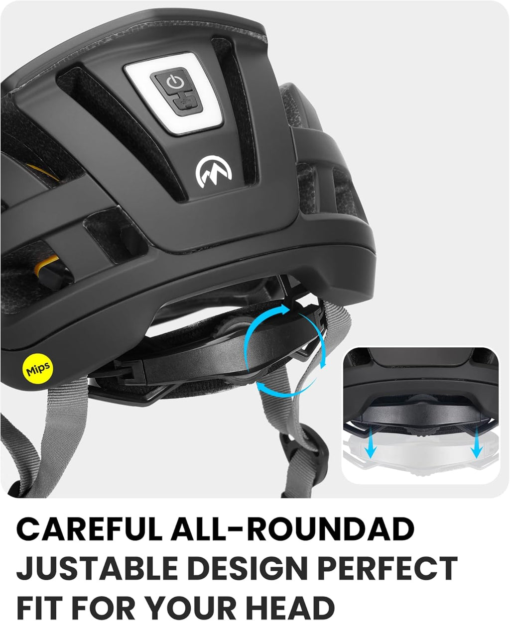 OutdoorMaster Gem II MIPS Bike Helmet - Lightweight Cycling Helmet with Light for Youth & Adults