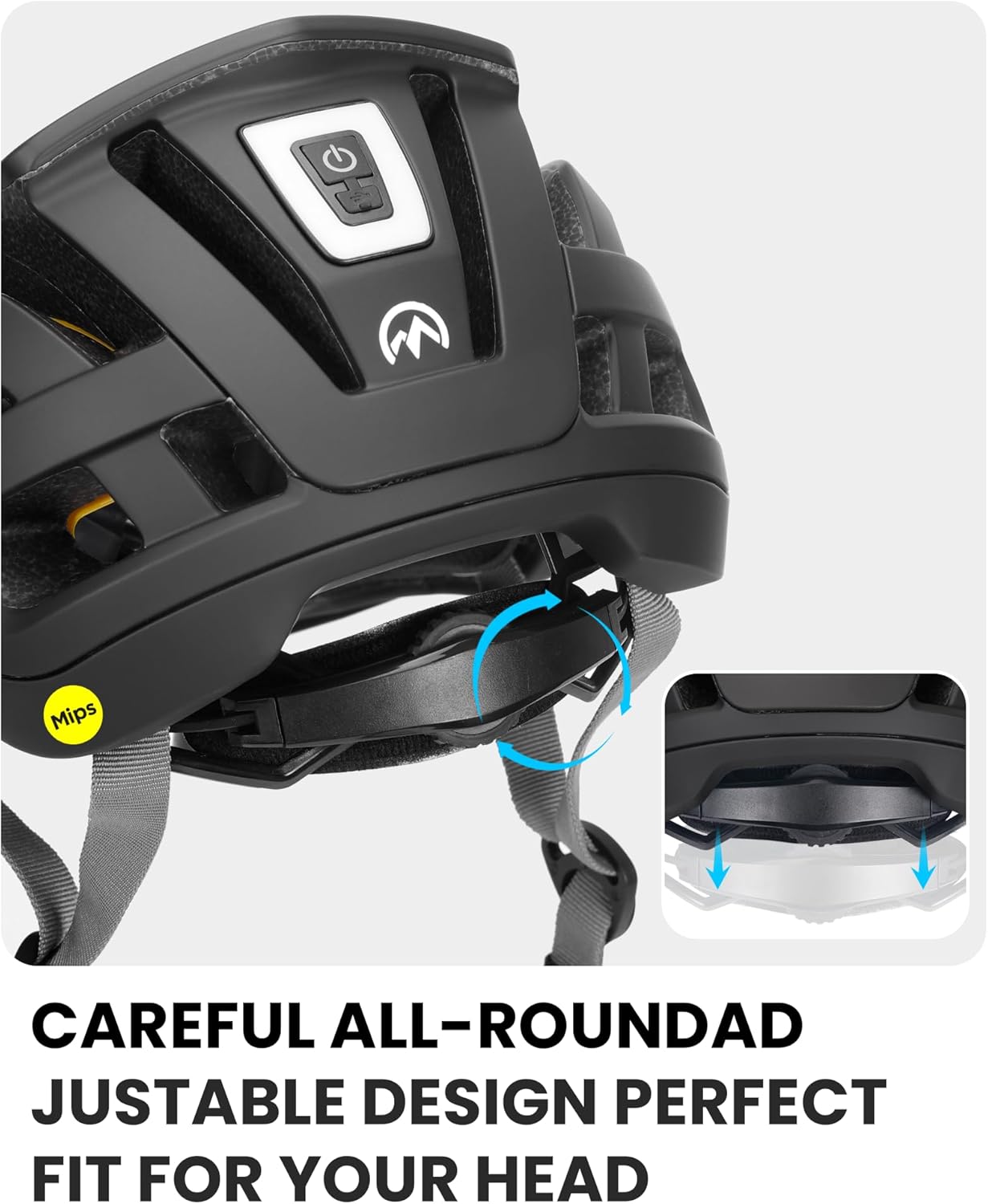 OutdoorMaster Gem II MIPS Bike Helmet - Lightweight Cycling Helmet with Light for Youth & Adults