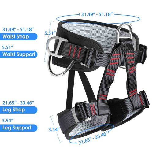 HandAcc Thicken Professional Safety Belt with Magnesium Alloy Connection Ring - Tree Climbing, Fire Rescue, Rappelling Gear