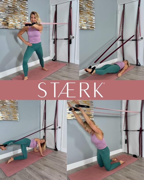 STAERK Medium Resistance Band Set - Pilates Resistance Exercise Bands - at-Home Pilates for Strength & Flexibility