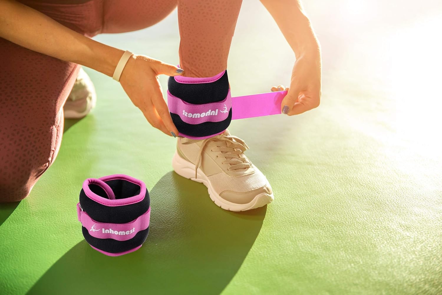 Skiennix Ankle Weights - Adjustable 0.5 to 5 LB Pair for Strength Training & Gym Workouts
