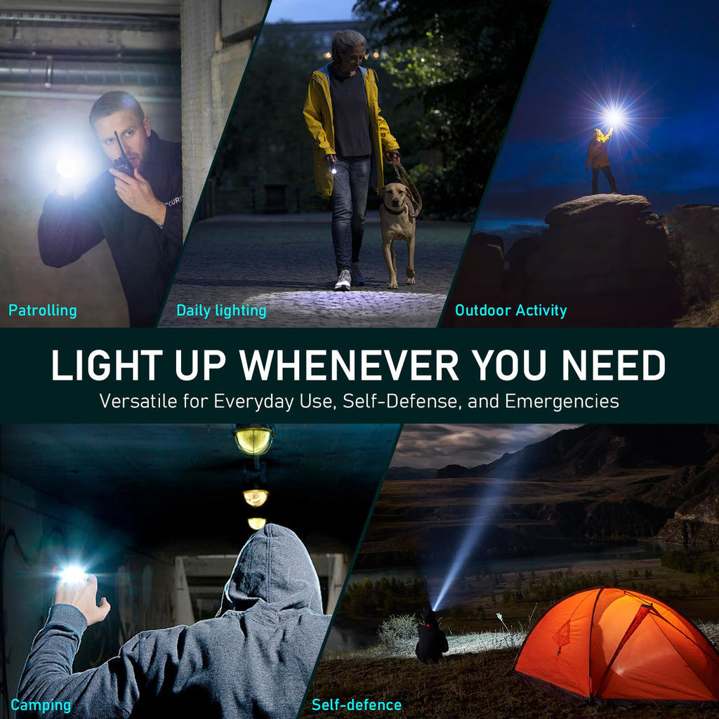 Wurkkos FC12C Tactical Flashlight 1600 High Lumens, Rechargeable LED Flashlights, 332M Long Throw Flash Light, IP68 Waterproof, Dual Switches and Constant Current Circuit for Home Camping Hiking