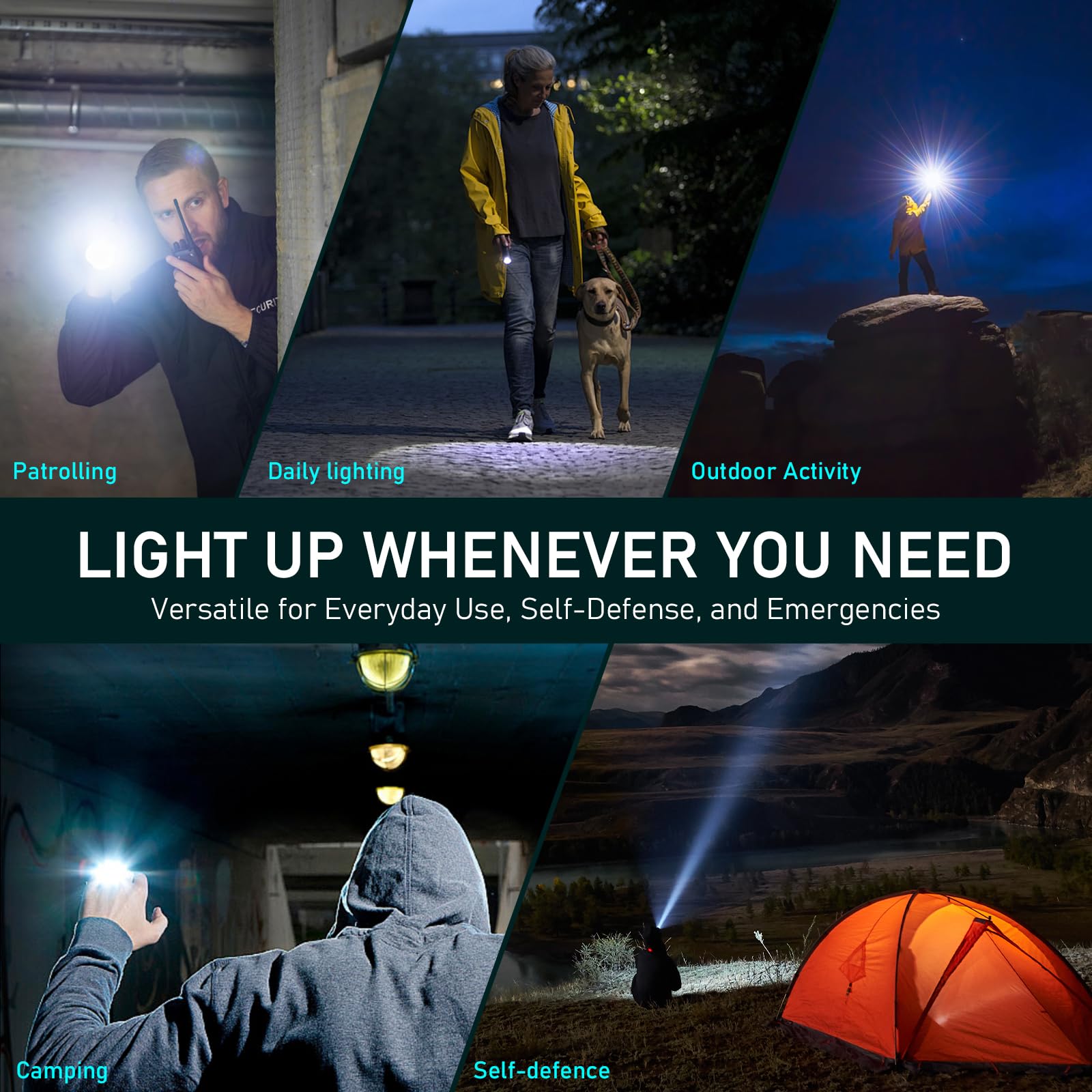 Wurkkos FC12C Tactical Flashlight 1600 High Lumens, Rechargeable LED Flashlights, 332M Long Throw Flash Light, IP68 Waterproof, Dual Switches and Constant Current Circuit for Home Camping Hiking