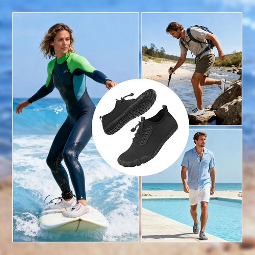ATHMILE Water Shoes - Quick Dry Aqua Barefoot Shoes for Men & Women | Non-Slip Rubber Sole, Wide Toe Box