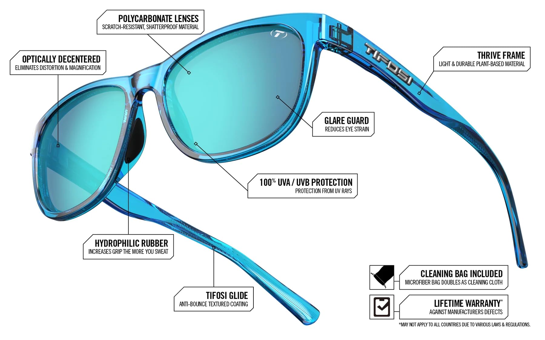 Tifosi Optics Swank Sunglasses (Blue Confetti/Brown Lens - Polarized)