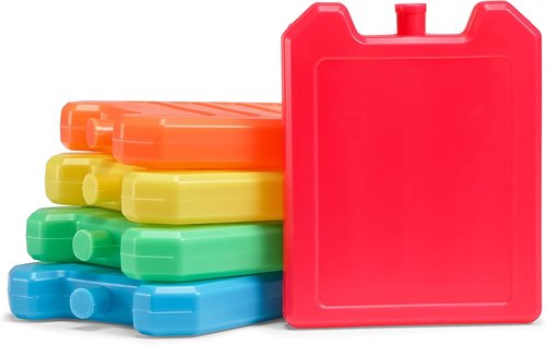 Cool Coolers by Fit + Fresh | 5-Pack Reusable Ice Packs for Lunch Boxes & Coolers - Compact & Colorful