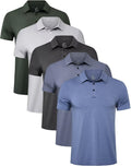 TELALEO Men's Polo Shirts - Quick Dry Short Sleeve Golf T-Shirts for Performance & Casual Workouts | 4/5 Pack