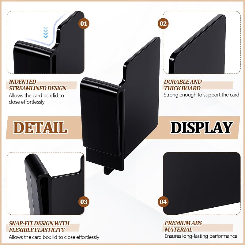 10 Pcs Black Card Box Dividers, Max Opening Width 4mm – Variation: Black+10+Max Opening Width:4mm
