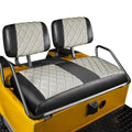 NOKINS Golf Cart Diamond Seat Covers Kit, Fit for Club Car DS Pre-2000 OEM Standard Front Seat Cushion, Golf Cart Vinyl Seat Cover, No Nails Required (Oyster Gray and Black)