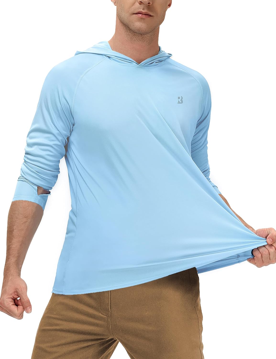 Roadbox Men's Sun Hoodie - UPF 50+ Long Sleeve Fishing Shirt for UV Protection | Ideal for Hiking & Running