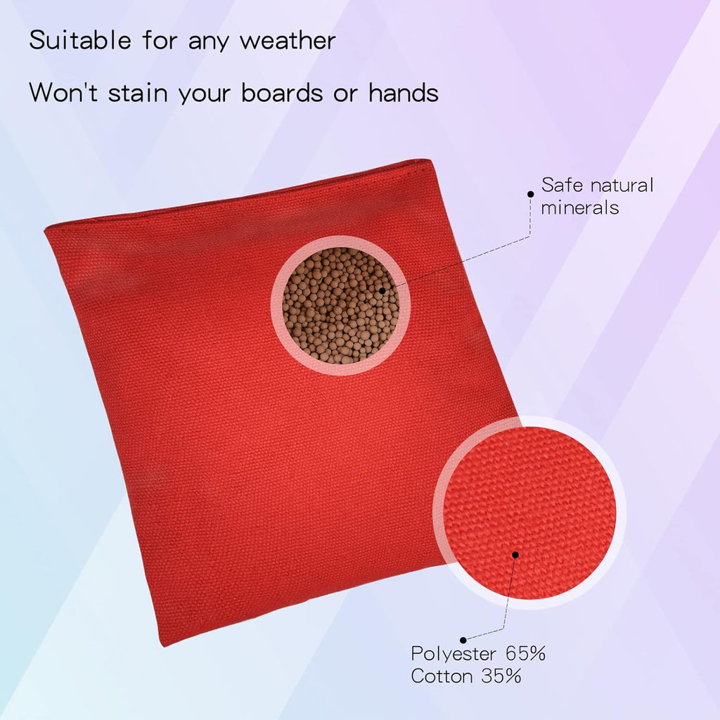 Regine Switzerland Set of 8 Cornhole Bags - Double-Sided, Weather-Resistant Bean Bags with Tote Bag