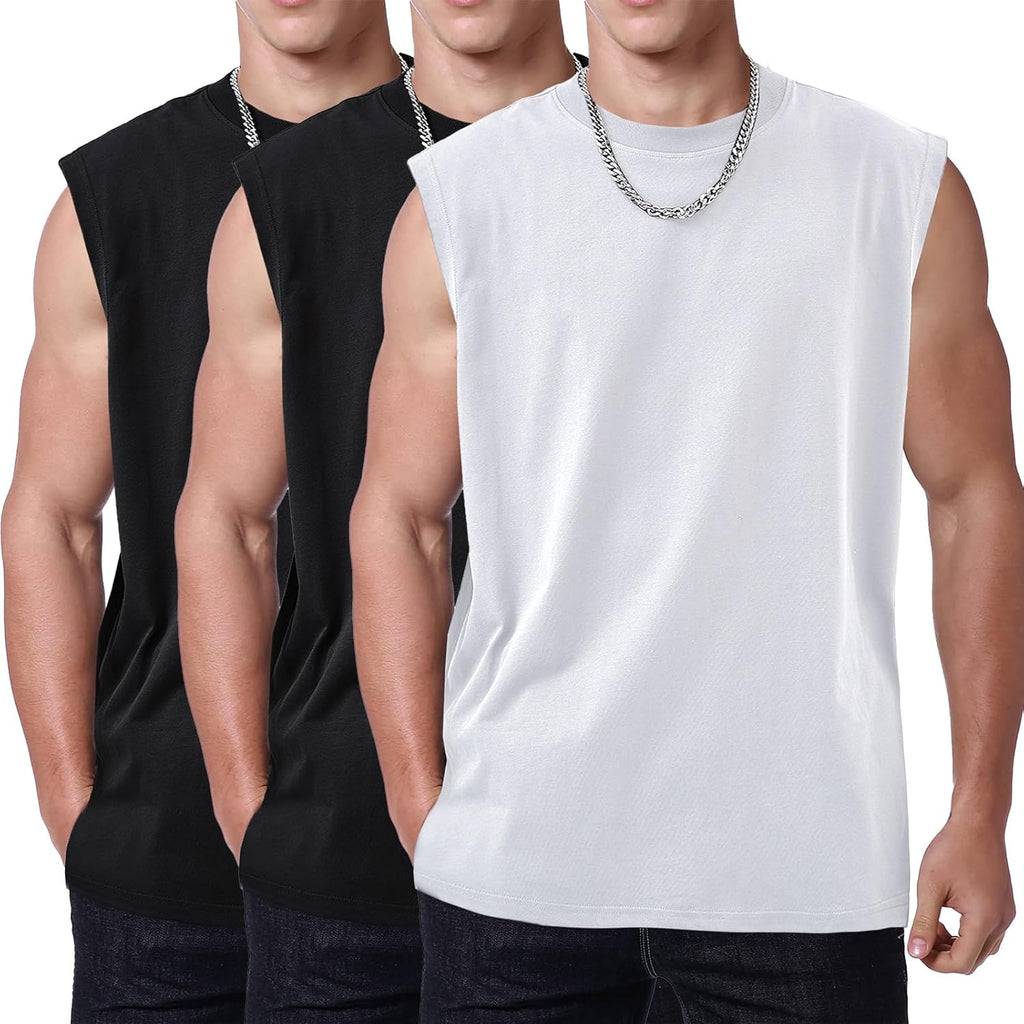 Skiennix Men's Workout Tank Top - Sleeveless Muscle Shirt for Gym & Beach | Acid Wash Loose Fit Tee
