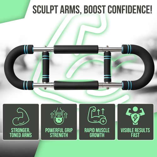 FitnessX Twister Arm Trainer, 60-100 LBS Chest Workout Equipment, Home Workout, Chest and Arm Trainer for Men, Chest Press Bar, Heavy-Duty Strength Training Equipment for Home Gym