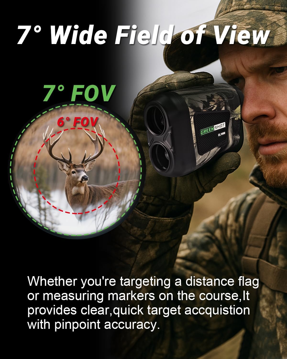Range Finder for Hunting - 1200 Yards Waterproof Golf Rangefinder with Slope Switch & Flag Lock