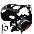 YBEKI Pro-Grade Spin Bike Pedals with Toe Clips & 4D Adjustable Straps - 9/16" Alloy Spindle for Mountain Road Bikes/Peloton/Schwinn/Sunny Bikes | 500lb Load Capacity + 12-Month Warranty
