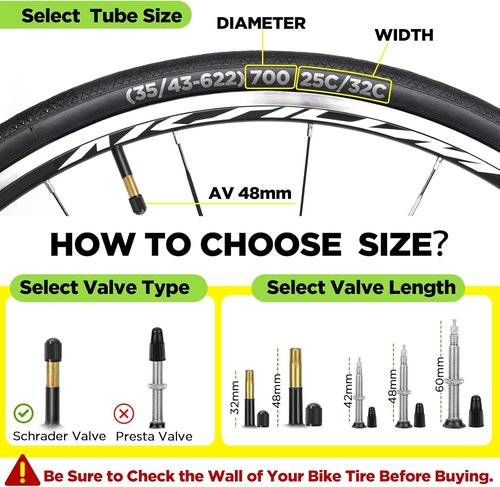 700C Bike Tube by [Brand Name] - Durable Butyl Inner Tube with 2 Tire Levers | Fits 700x25C to 700x32C