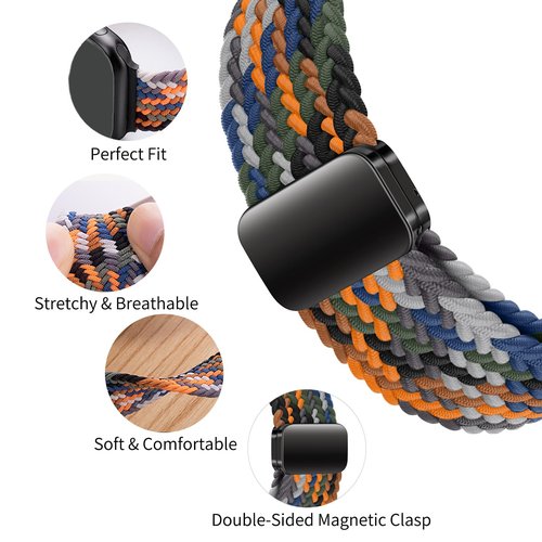 Gittos 22mm Magnet Braid Watch Strap for Garmin Forerunner 265/255/255 Music/Vívoactive 4/Venu 3/2 Band Sport Replacement