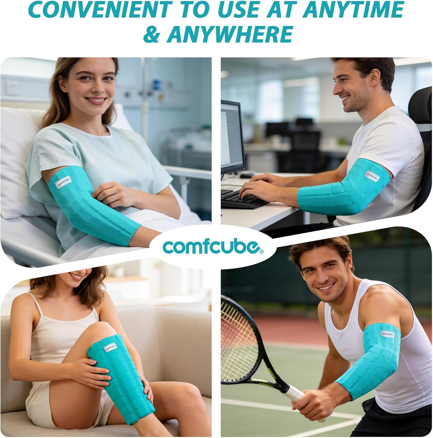 Skiennix Elbow Ice Pack Wrap - Long-Lasting Cold Compression Sleeve for Tendonitis & Pain Relief