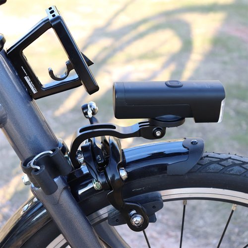 NELboNs Bicycle Out-Front Light Mounting Bracket Compatible with Bromp ton 3 Sixty Folding Bikes Alloy Mount for Bike Lights
