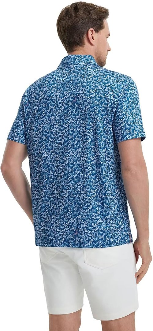 M MAELREG Men's Golf Polo Shirt - Short Sleeve, Moisture-Wicking, Performance Print | Stylish Patterns