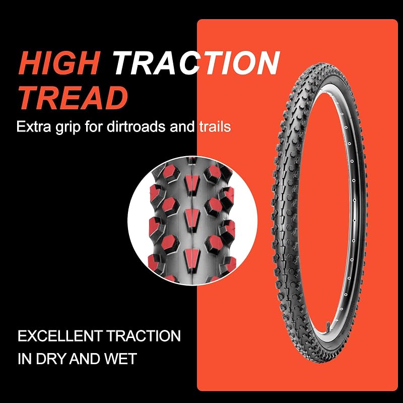 2 Pack Mountain Bike Tires with Tubes 26x2.1 Folding MTB Tires