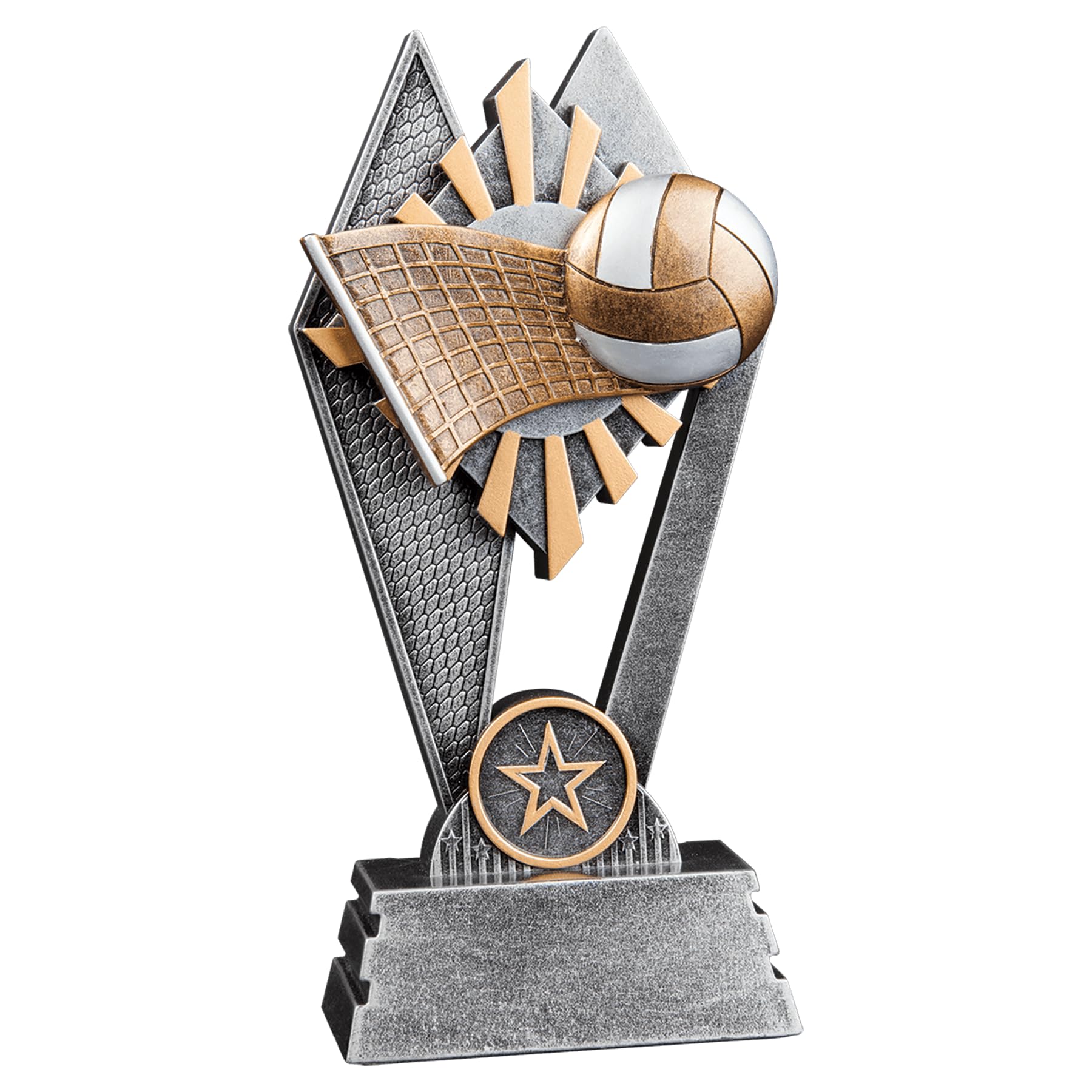 Express Medals 1 Pack of 7 Inch Tall Sun Ray Volleyball Trophy Awards Boys Girls Mens Women Youth Team Trophies Award Tournament Champion Winner Event Prize Gift SR119
