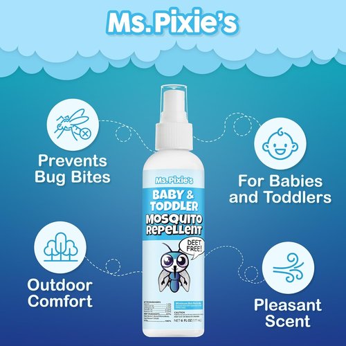 Ms. Pixie’s Mosquito Repellent for Babies & Toddlers - DEET-Free, Gentle Outdoor Protection, 3 oz